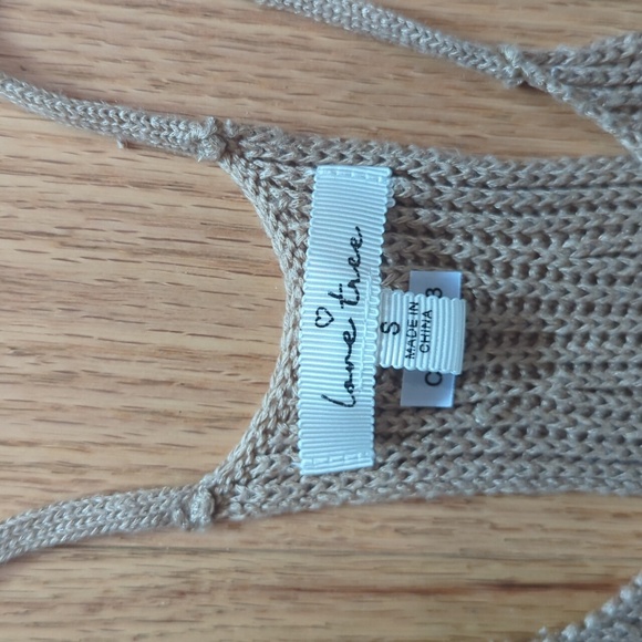 Love Tree. Knit Racerback Tank inTan colour. Size Small. - Picture 3 of 7